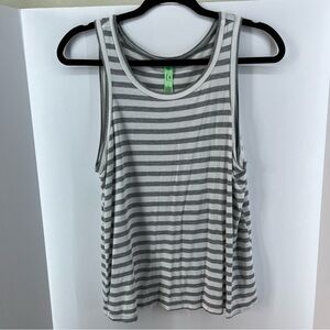 honeydew Grey and White Striped Tank Top Women's Size Medium 95% Rayon